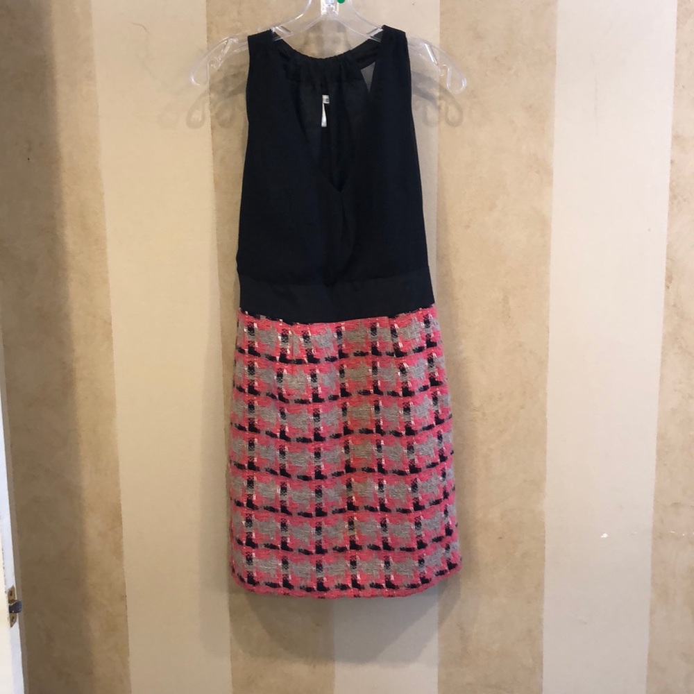 Nell Couture- black top with wool plaid bottom